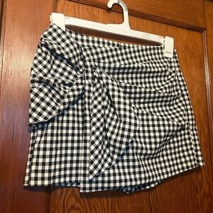 Zara Women’s Checkerboard Black And White Mini Skirt With Shorts Small